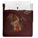 Awesome T Rex Skeleton, Vintage Background Duvet Cover Double Side (Queen Size) View1