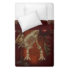 Awesome T Rex Skeleton, Vintage Background Duvet Cover Double Side (single Size) by FantasyWorld7