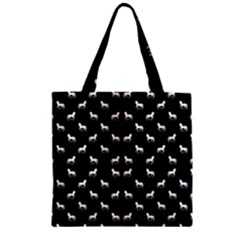 Silhouette Graphic Horses Pattern 7200 Zipper Grocery Tote Bag by dflcprints