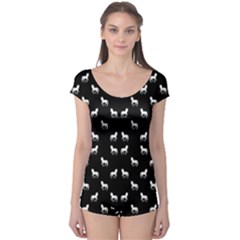 Silhouette Graphic Horses Pattern 7200 Boyleg Leotard 