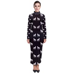 Silhouette Graphic Horses Pattern 7200 Turtleneck Maxi Dress by dflcprints