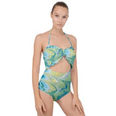 Melting Scallop Top Cut Out Swimsuit by lwdstudio