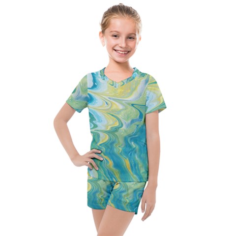 Melting Kids  Mesh Tee And Shorts Set by lwdstudio