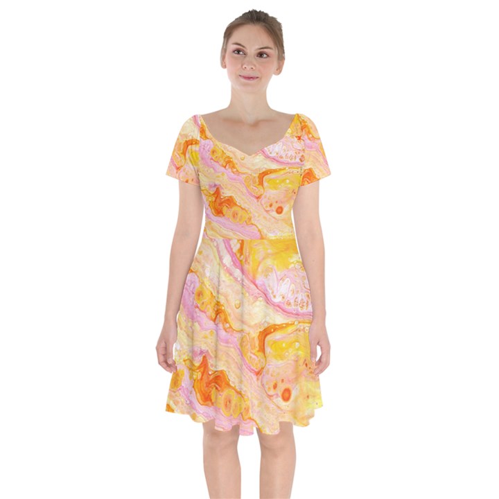 Sun Storm Short Sleeve Bardot Dress