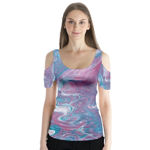 Ripples Butterfly Sleeve Cutout Tee  by lwdstudio