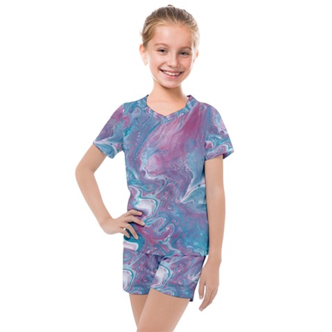 Ripples Kids  Mesh Tee And Shorts Set by lwdstudio