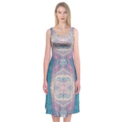 Drop Off Warp Midi Sleeveless Dress