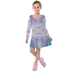 Drop Off Warp Kids  Long Sleeve Velvet Dress by lwdstudio