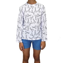 Scissors Pattern Kids  Long Sleeve Swimwear