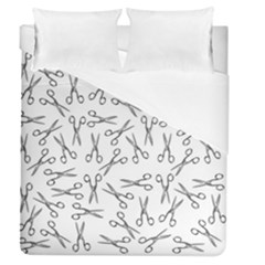 Scissors Pattern Duvet Cover (queen Size) by Valentinaart