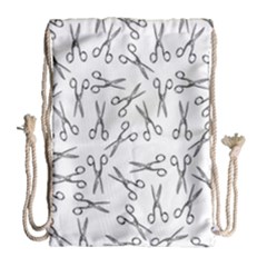 Scissors Pattern Drawstring Bag (large) by Valentinaart