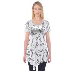 Scissors Pattern Short Sleeve Tunic  by Valentinaart