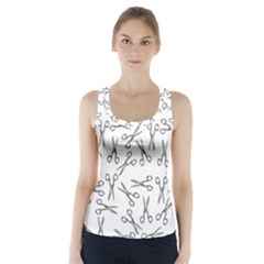 Scissors Pattern Racer Back Sports Top