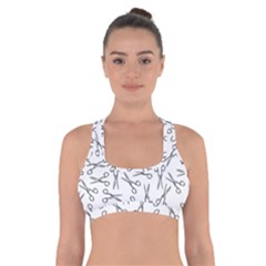 Scissors Pattern Cross Back Sports Bra