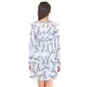 Scissors pattern Long Sleeve V-neck Flare Dress View2