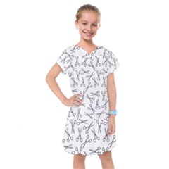 Scissors Pattern Kids  Drop Waist Dress by Valentinaart