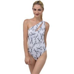 Scissors Pattern To One Side Swimsuit