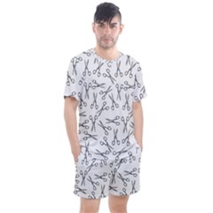 Scissors Pattern Men s Mesh Tee And Shorts Set