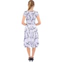 Scissors pattern Cap Sleeve Front Wrap Midi Dress View2