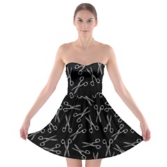 Scissors Pattern Strapless Bra Top Dress