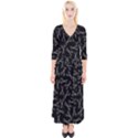 Scissors pattern Quarter Sleeve Wrap Maxi Dress View1