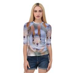 Squirrel Looks At You Quarter Sleeve Raglan Tee