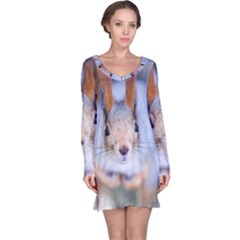 Squirrel Looks At You Long Sleeve Nightdress