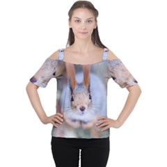 Squirrel Looks At You Cutout Shoulder Tee