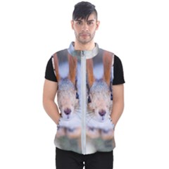 Squirrel Looks At You Men s Puffer Vest