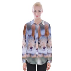 Squirrel Looks At You Womens Long Sleeve Shirt