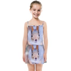 Squirrel Looks At You Kids Summer Sun Dress