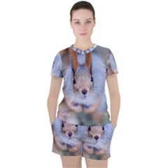 Squirrel Looks At You Women s Tee and Shorts Set