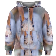 Squirrel Looks At You Kids Zipper Hoodie Without Drawstring