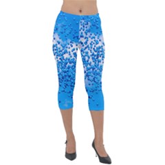 Blue Balloons In The Sky Lightweight Velour Capri Leggings 