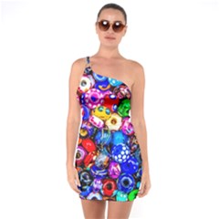 Colorful Beads One Soulder Bodycon Dress by FunnyCow