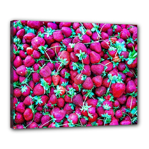 Pile Of Red Strawberries Canvas 20  X 16  by FunnyCow