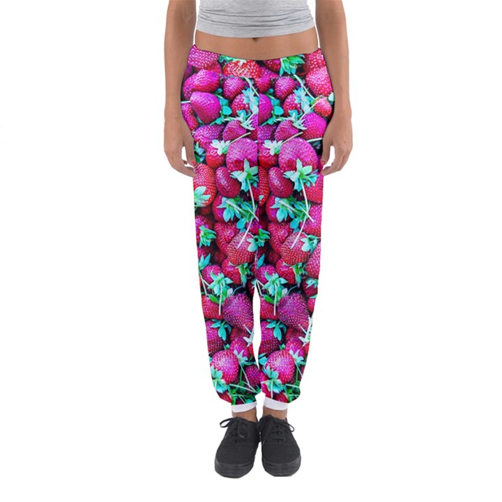 Pile Of Red Strawberries Women s Jogger Sweatpants