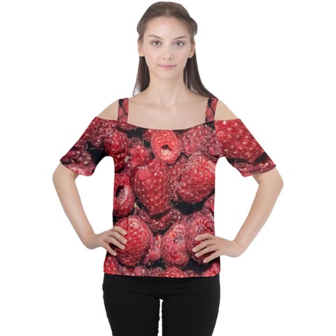 Red Raspberries Cutout Shoulder Tee by FunnyCow