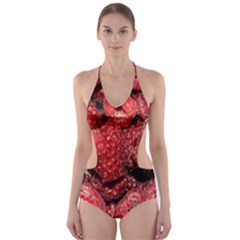 Red Raspberries Cut-out One Piece Swimsuit by FunnyCow