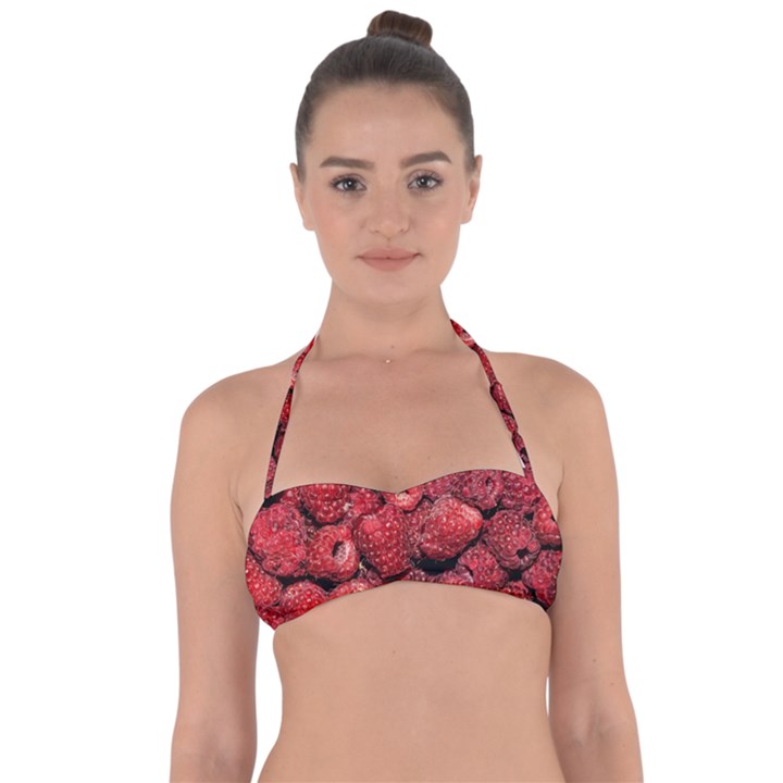 Red Raspberries Halter Bandeau Bikini Top