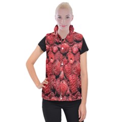 Red Raspberries Women s Button Up Vest by FunnyCow