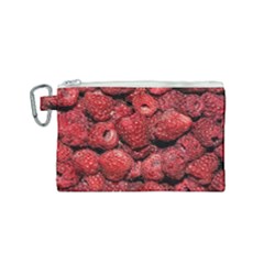 Red Raspberries Canvas Cosmetic Bag (small) by FunnyCow