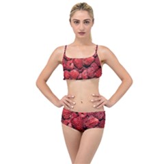 Red Raspberries Layered Top Bikini Set