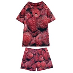 Red Raspberries Kids  Swim Tee And Shorts Set