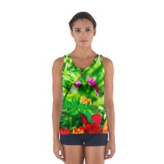 Bleeding Heart Flowers In Spring Sport Tank Top  by FunnyCow