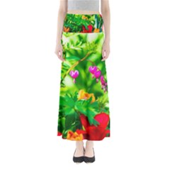 Bleeding Heart Flowers In Spring Full Length Maxi Skirt by FunnyCow