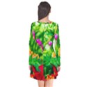 Bleeding Heart Flowers In Spring Long Sleeve V-neck Flare Dress View2