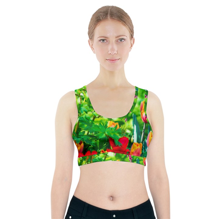 Bleeding Heart Flowers In Spring Sports Bra With Pocket