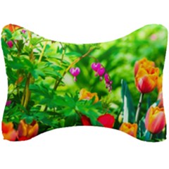 Bleeding Heart Flowers In Spring Seat Head Rest Cushion by FunnyCow