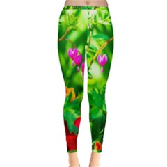 Bleeding Heart Flowers In Spring Inside Out Leggings